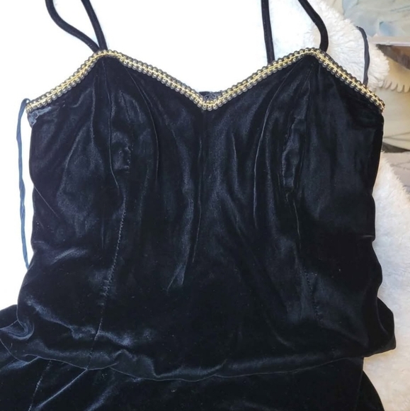 SEXY 90's Les Robes Galleria Black Velvet Luxurious Evening Dress Size 9/10 - Picture 6 of 9